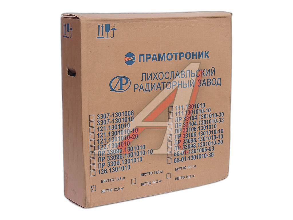 Радиатор ГАЗ 33106 "Валдай" дв.Cummins ISF 3,8 ЕВРО 4 алюмин. двух-рядный ПРАМО г.Москва, артикул ЛР33106-1301010-10 — фото автозапчасти