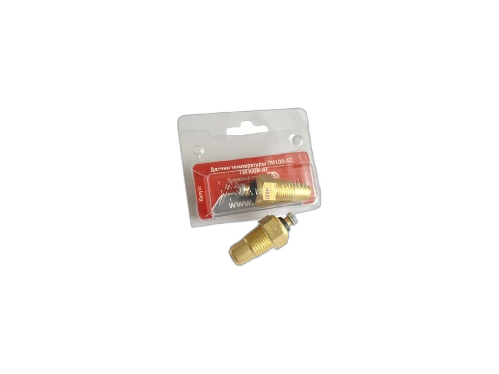 Датчик температуры двигателя ГАЗ, ЗИЛ, КАМАЗ, МАЗ, УРАЛ, КРАЗ, ЛАЗ, ПАЗ, КАВЗ, комбайны, трактора, соединение-винт, уп. блистер АвтоТрейд, г. Калуга, артикул ТМ100, ТМ100В — фото автозапчасти