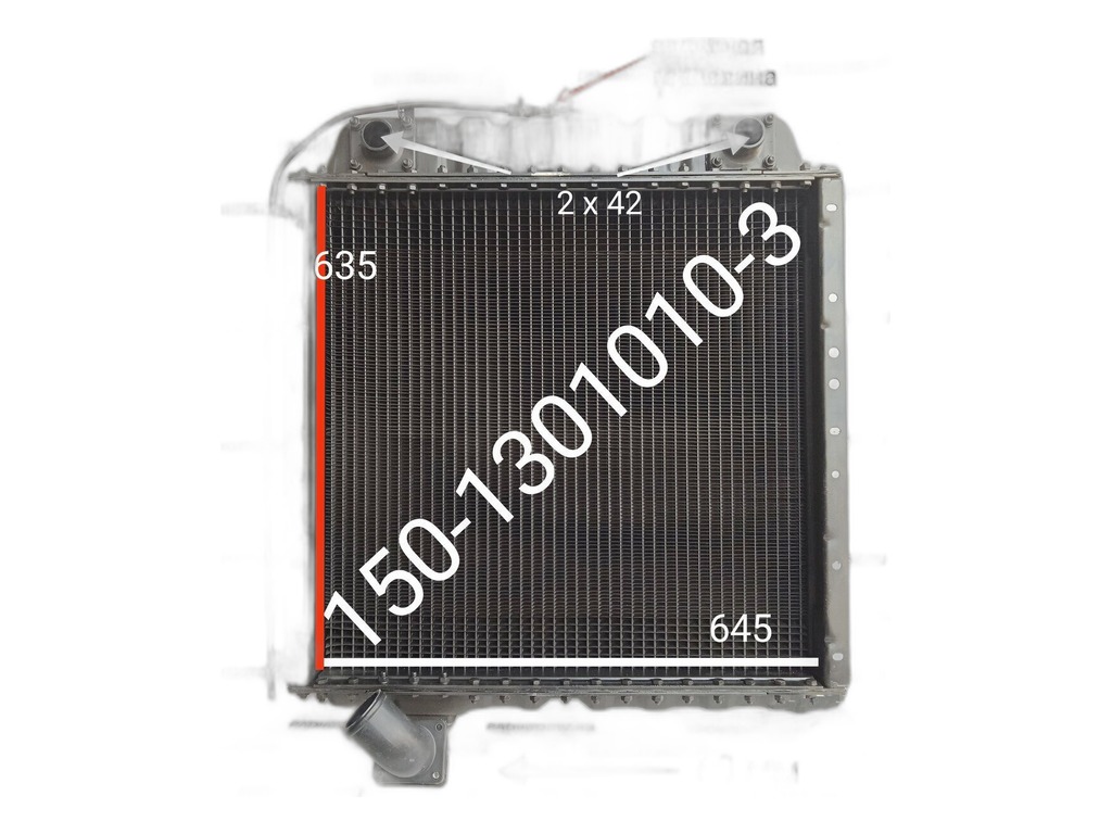 Радиатор водяной тр. Т150, 153, комб. Нива, Енисей, медный, 5-и рядный (150у.13.010-3) Композит Групп, артикул 150-1301010-3 — фото автозапчасти