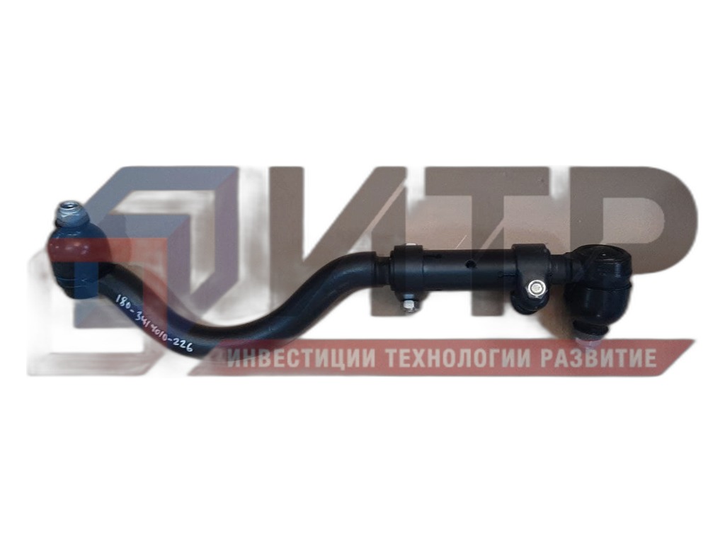 Тяга рулевая ПАЗ 3204.25-04 Вектор NEXT 8.8м., продольная, S-образная, регулируемая, в сб., Lmin=620мм., наконечник закатной, палец М20х1,5мм. РОСТАР, артикул 180-3414010-226 — фото автозапчасти