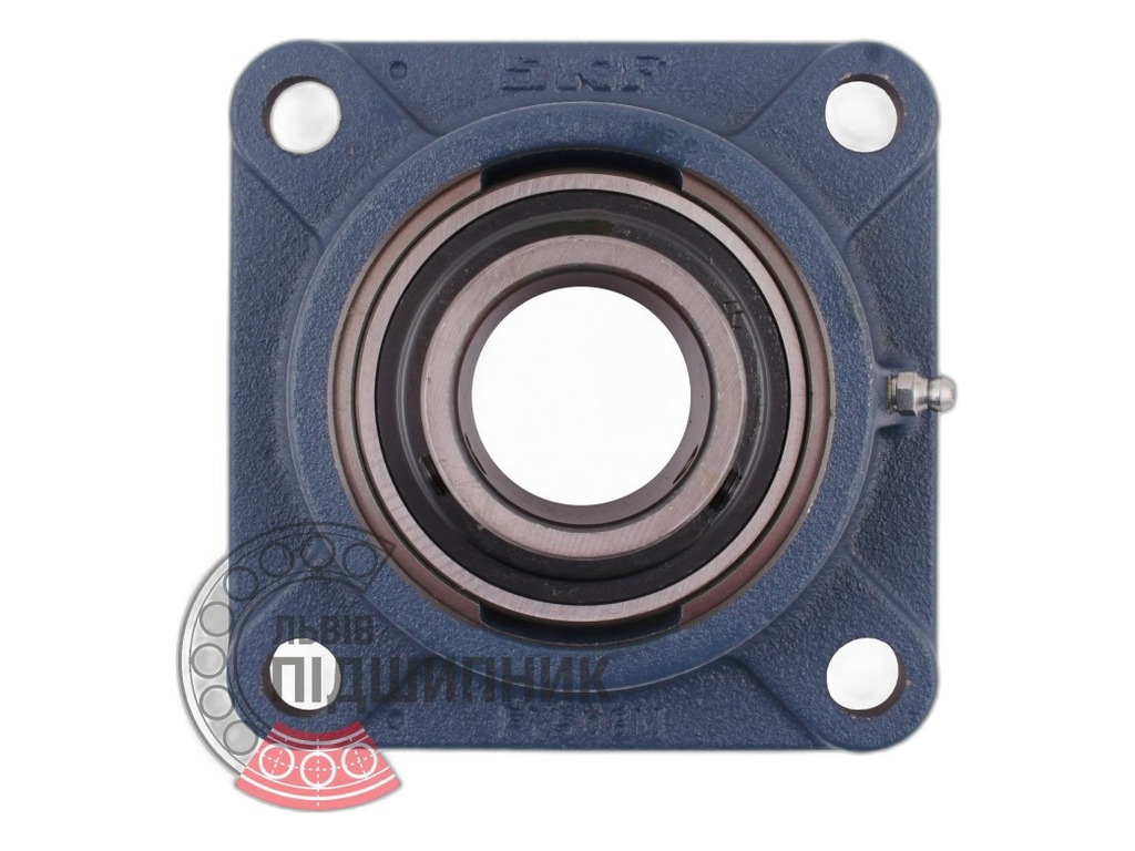 Подшипник 6-208 UCF (UC208+F208) комбайны, жатки, сельхоз. машины, в сб. с корпусом, подшипниковый узел 480208, квадратный фланцевый корпус типа FC с четырьмя крепёжными отверстиями, 40x130x51,2мм. SUPERTRACTOR, артикул 208UCF — фото автозапчасти