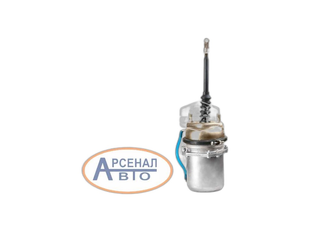 Камера тормозная ТИП24/20, КАМАЗ, НЕФАЗ автобус, с энергоаккумулятором, перепускным клапаном, с пыльником, глубокая диафрагма, шток L=265мм., шпилька М16х1,5мм., штуцер М16х1,5мм., ход штока 75мм., вилка под палец d=14мм. (661-3519200-50, 661.3519200-50), КОНВЕЕРНЫЙ ОРИГИНАЛ РААЗ, ООО "Рославльские тормозные системы", артикул 25-3519500-50 Р — фото автозапчасти