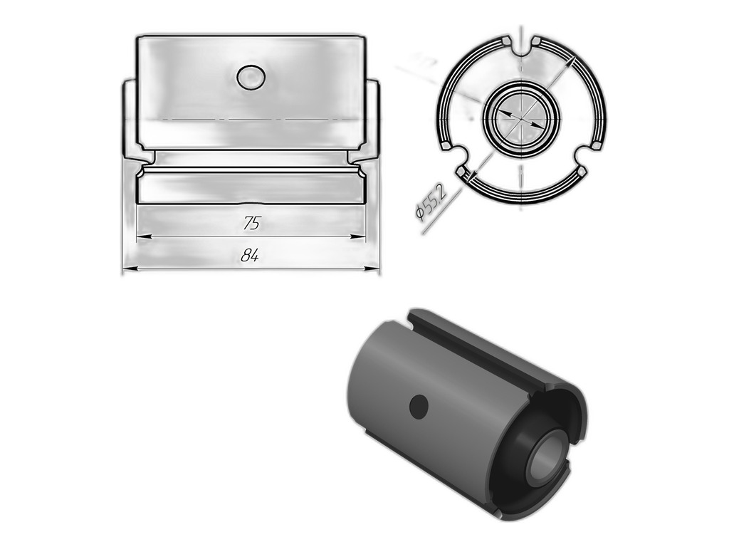 Втулка рессоры ГАЗ 3302 (к-т 2 шт.) 2933302 TR (Санкт-Петербург), артикул 3302-2902027Р — фото автозапчасти