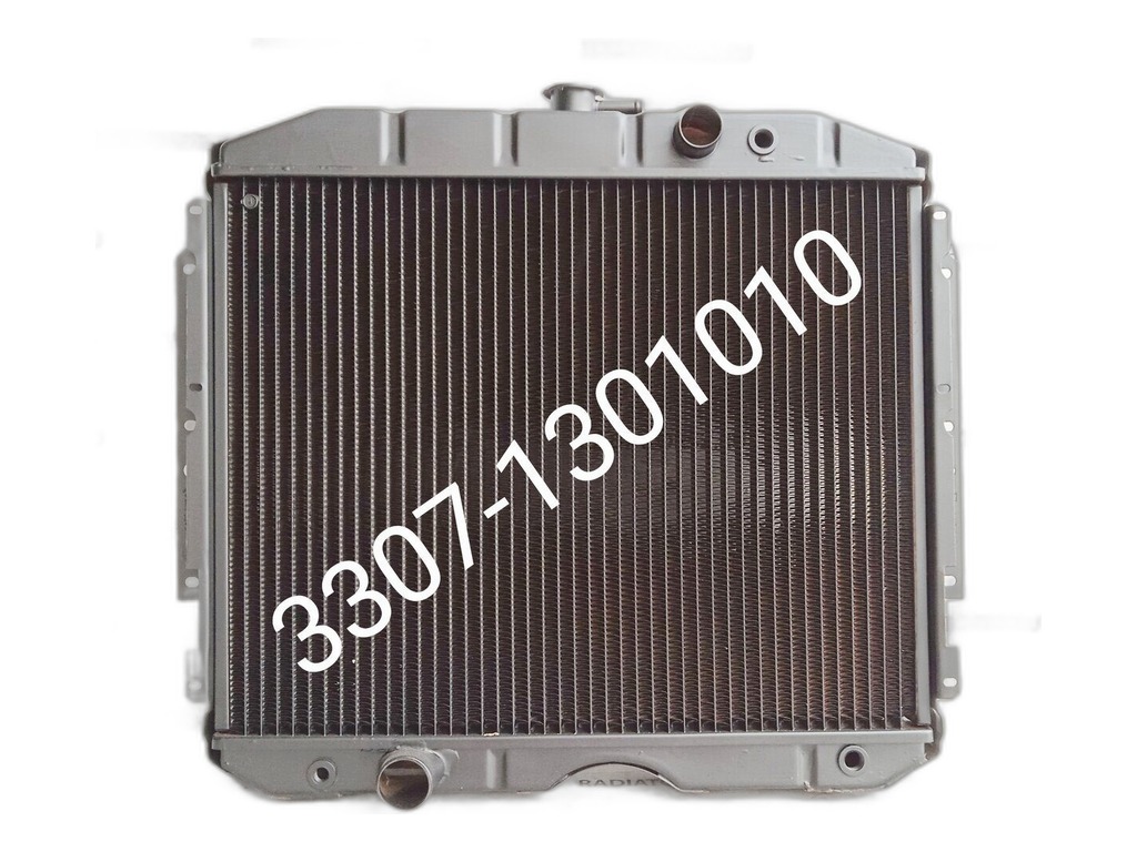 Радиатор водяной ГАЗ 3307, 3308, 33081 Садко, 3309, дв.ЗМЗ 513, 5233, ММЗ 245, универсальный, под муфту вентилятора, медный, 2-х рядный, теплоотдача +30%, ОРИГИНАЛ ПОСТАВЛЯЕТСЯ НА КОНВЕЙЕР ОАО "ГАЗ" Оренбургский радиатор ООО, г. Оренбург, артикул 3307.1301010-35 — фото автозапчасти