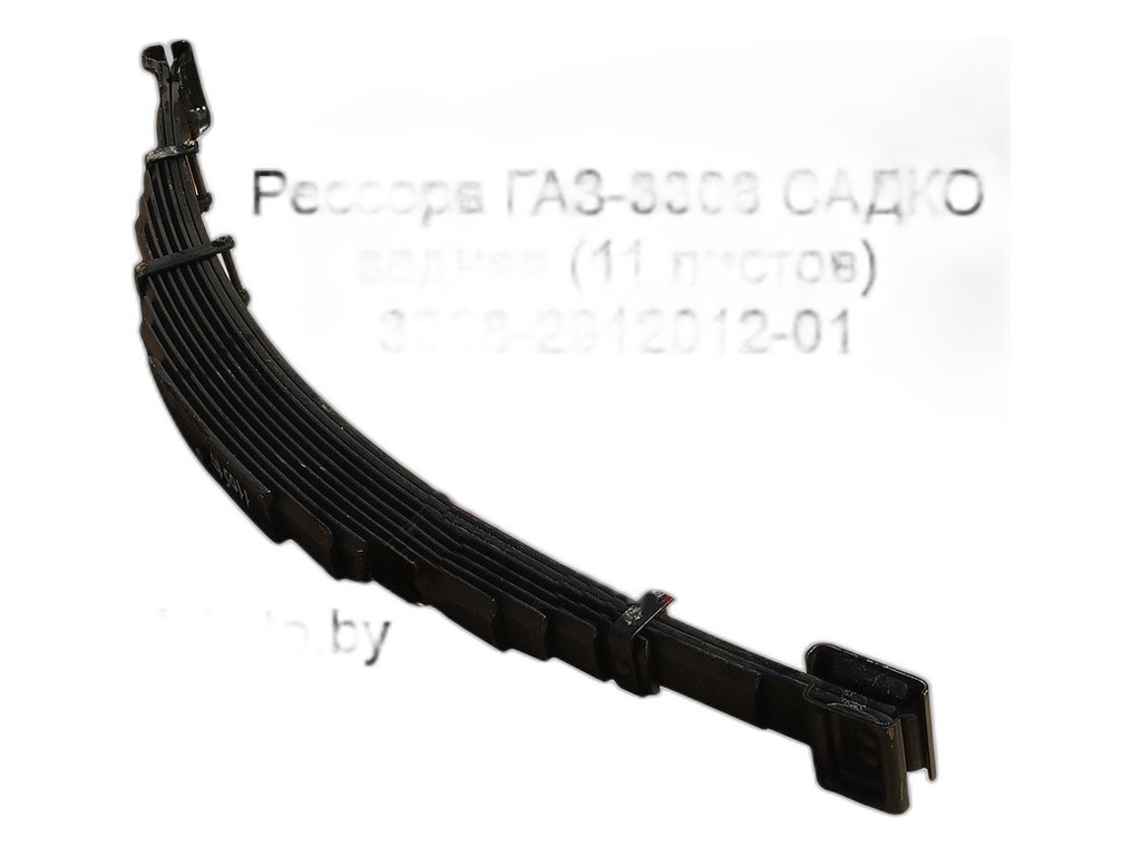 Рессора ГАЗ 3308 "Садко" зад. ПАЗ 3205 усил. перед., зад. (не скошенные) (11 лист.) ГАЗ г.Н.Новгород, артикул 3308-2912012 — фото автозапчасти