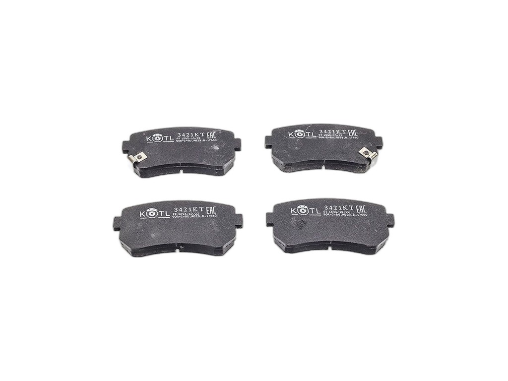 Колодка тормозная "KoTL" HYUNDAI Accent III-IV, Elantra, Avega III, i10, i20, i30, i45, ix20, ix35, Sonata VI, Tucson, Verna III, KIA Age, Cee'd, Cerato II, Forte II, K3, Morning, Picanto, Rio II, Pro Cee'd (к-т 4шт) задняя, артикул 3421KT — фото автозапчасти