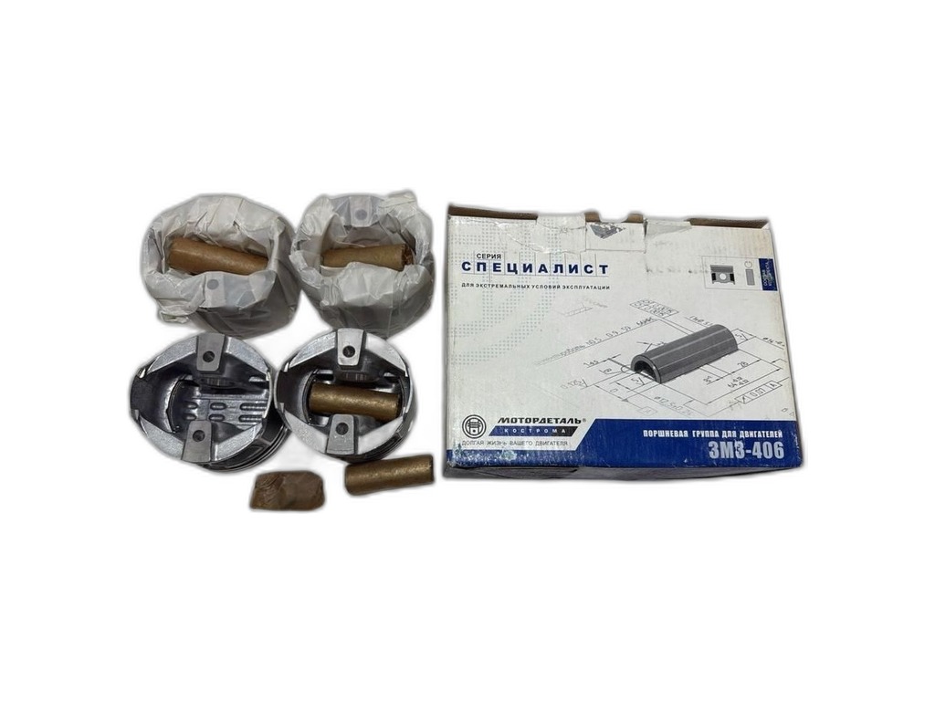 Поршни с пальцами 406 дв. 93,0 гр. A (под узкие кольца) ЗМЗ, артикул 406.1004014-10-БР/01 — фото автозапчасти