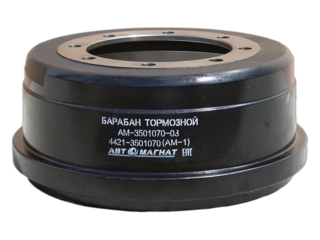 Барабан тормозной ПАЗ 32053, 32057, 4230, 4234 Аврора, передний/задний, ЗИЛ 133, 4331, 433360, задний, 8-ть отверстий, под колодку h=140мм., D=415мм., на ступицу посадочный d=232мм., высота H=202мм.. (АМ-3501070-03) AM-02-027 АВТОМАГНАТ г.Москва, артикул 4421-3501070 — фото автозапчасти