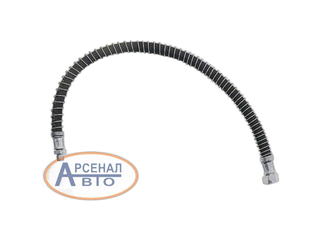 Шланг тормозной передний/задний КАМАЗ 5320, 43261, 4308, 43255, штуцер-гайка, L=595мм., М20х1,5/М16х1,5мм., текстильная оплётка (5320.3506060-10, BF 4506) ПРАМО, г. Москва, артикул 5320-3506060-10 — фото автозапчасти