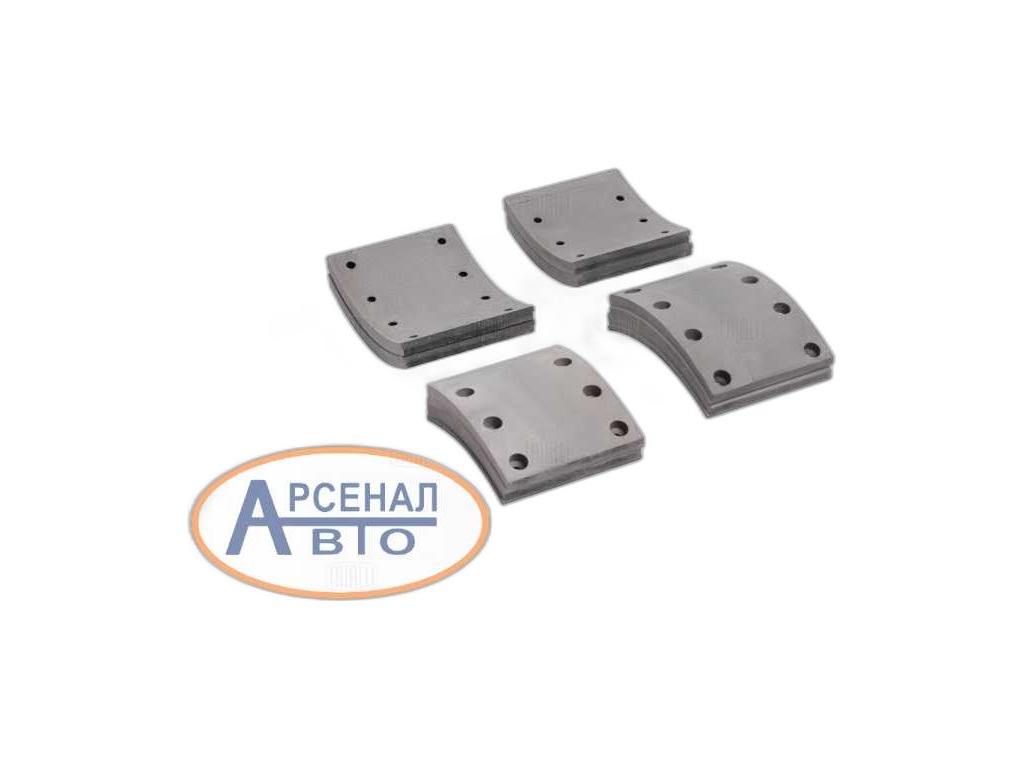Накладка тормозная КамАЗ (к-т 8шт) с заклепками АККОР, артикул 53229-3501105-CP — фото автозапчасти