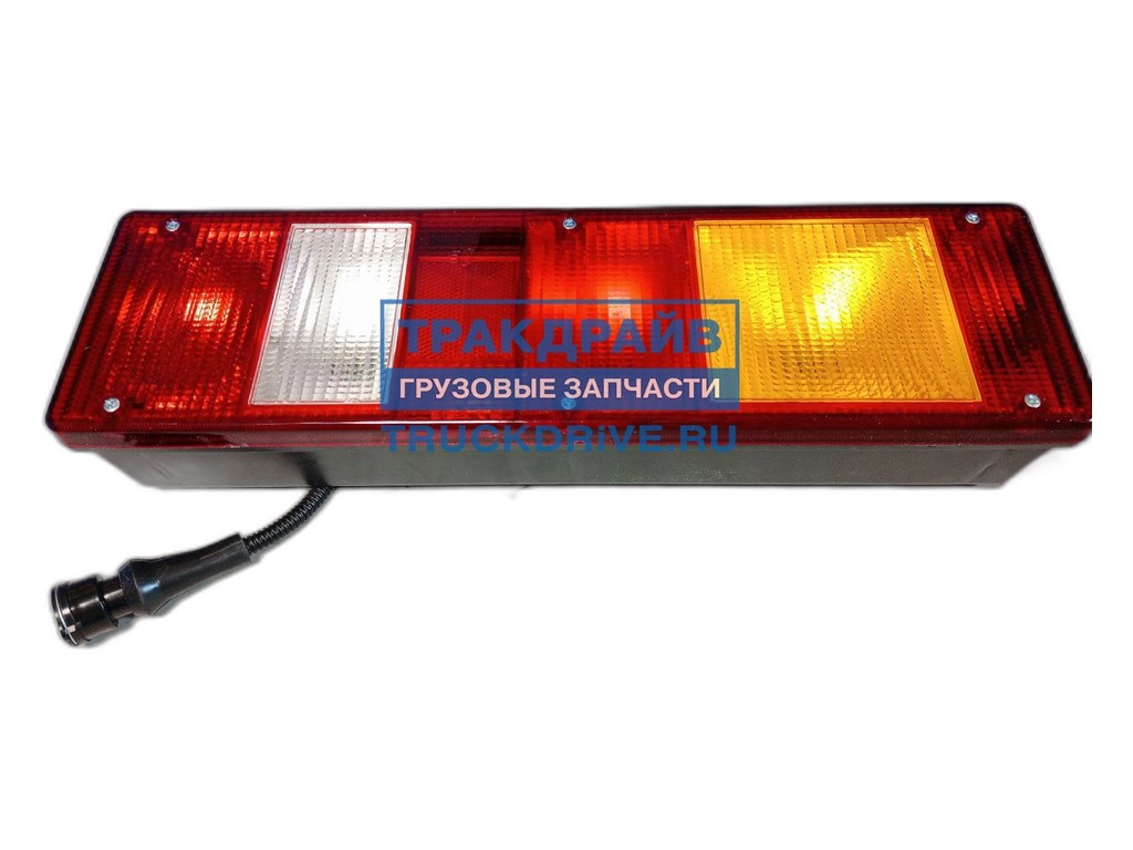 Фонарь задний МАЗ Евро, КамАЗ, УРАЛ левый, без габарита, с проводом (разъем АМР) 24В ТехАвтоСвет, артикул 7452-262 — фото автозапчасти