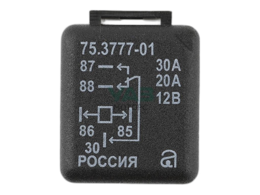 Реле 5-ти конт. перекл. ВАЗ, ГАЗ, УАЗ, ЗИЛ, 12В, 20-30А, универсальное (90.3747-01, 94.3747, 98.3777-01, 75.3777-02, 40.3787) Авар, г. Псков, артикул 75.3777-01 — фото автозапчасти