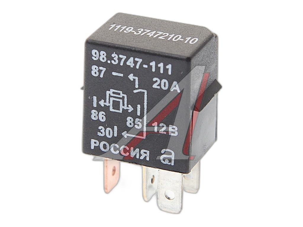 Реле 986.3747 4-х конт. малогабаритное (аналог 64.3787-111) 30 А АВАР г.Псков, артикул 986-3747000-111 — фото автозапчасти