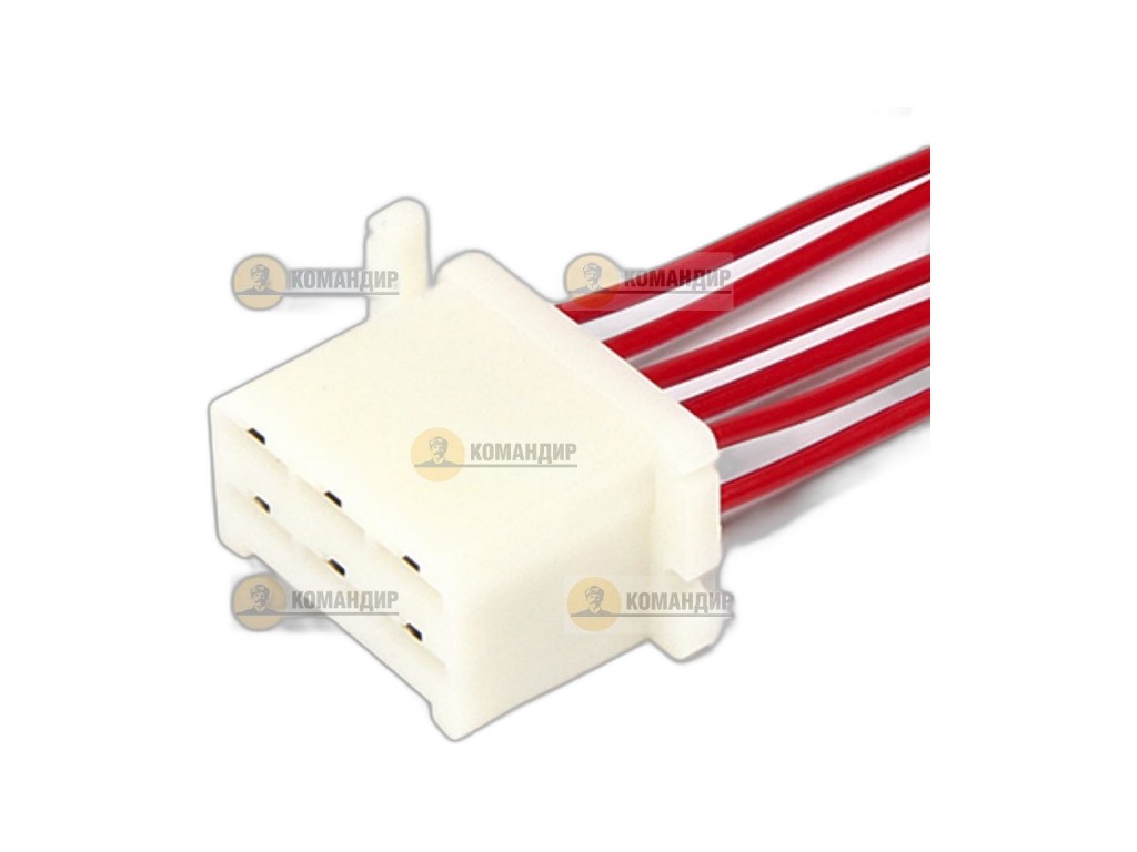 Колодка соединит. 6-ти конт., разъём 10250380 (6pin), межжгутовая для ВАЗ, в сб. с проводом 1,00мм. кв. (1/02503/80, АХ37401) CARGEN, артикул AX37401 — фото автозапчасти