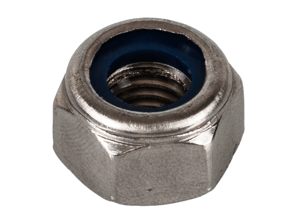 Гайка М10х1,25мм., с нейлоновым кольцом, высокая, ключ 17, h=11,5мм., кл.пр.6., уп.20шт. DIN982-10125 (19643) Крепеж Машин — фото автозапчасти