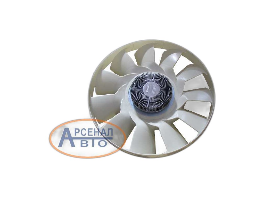 Муфта вязкостная КАМАЗ дв.Cummins 6ISBe 210, 245, 285, 300, Евро 4, 5, S732B серии, в сб. с крыльчаткой в ободе d=650мм., 11-ть лопастей, муфта d=220мм., электронное управление приводом (0 2000 5338) Hottecke Германия, артикул HTKS020005338 — фото автозапчасти