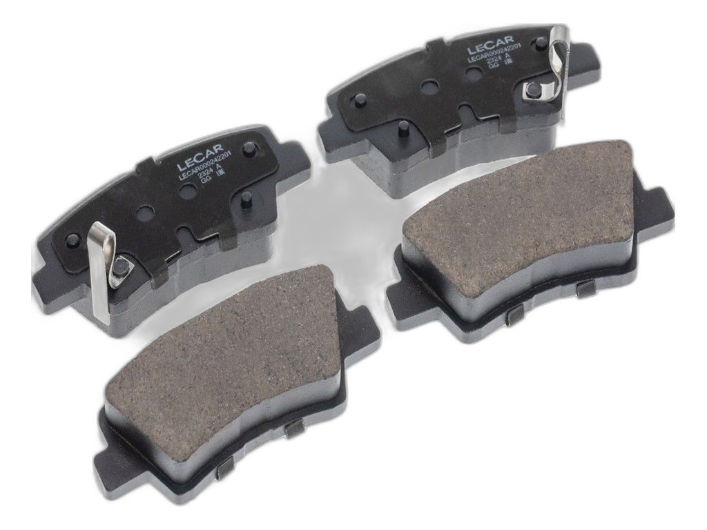 Колодка тормозная HYUNDAI Solaris, Accent, Elantra, Sonata, Tucson, i10, i30 (к-т 4шт) задняя LECAR, артикул LECAR-0002422-01 — фото автозапчасти