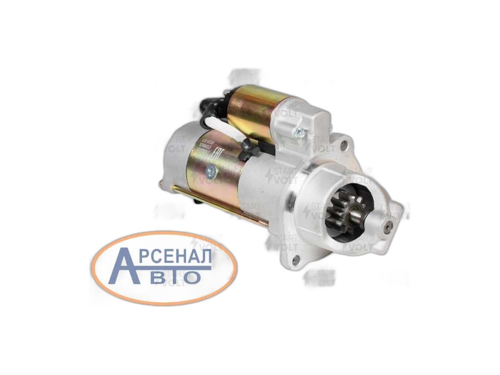 Стартер ГАЗ 33106 Валдай, ПАЗ, FOTON дв.Cummins ISF 3.8, 24В, 3,6кВт, редукторный, z=10зуб. (5263841, 5319202, 5268413, 5441279, 5319202, 5256026) StartVOLT, артикул LSt 0318 — фото автозапчасти
