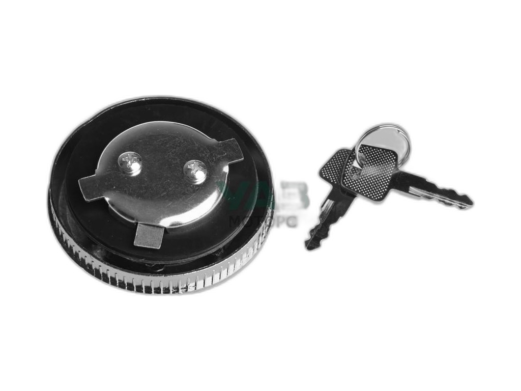 Пробка топливного бака УАЗ 452, ГАЗ 24 с ключами (метал.) хром (110103) MetalPart г.Санкт-Петербург, артикул МР-452-1103010 — фото автозапчасти