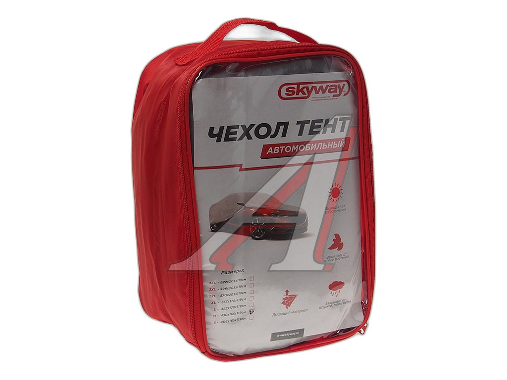 Чехол-тент на автомобиль защитный, M, 430х165х119см. Skyway, артикул S04401002 — фото автозапчасти
