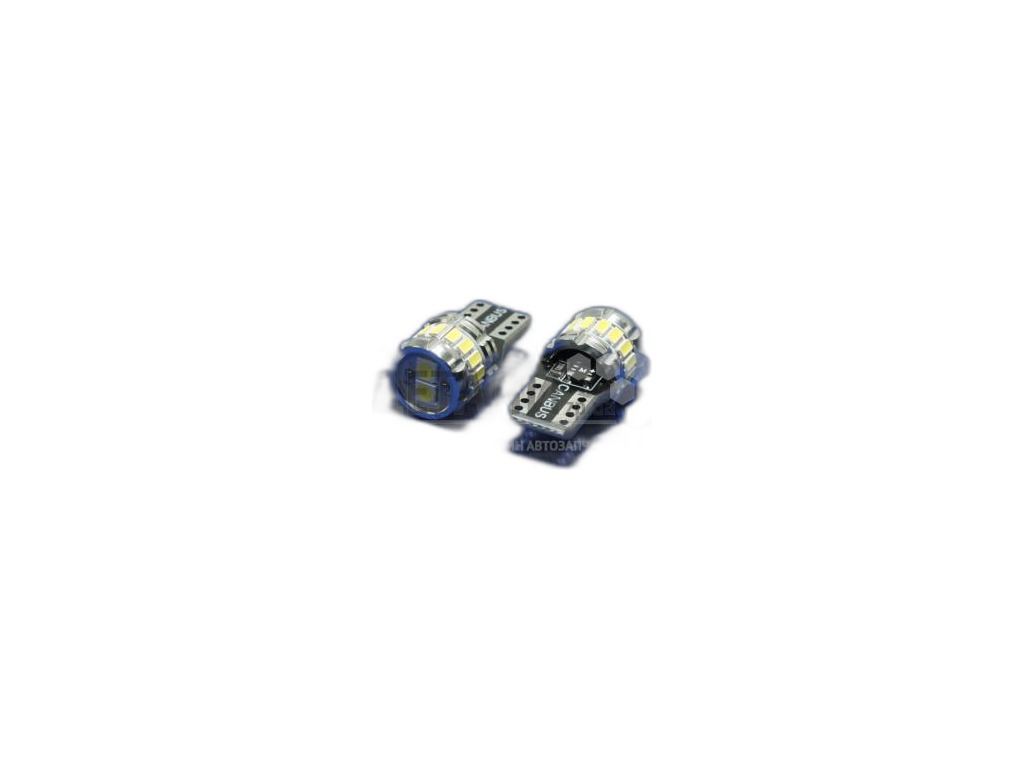 Автолампа диод T20/5(W21/5W) 12V 18 SMD диода без цоколя 2-контактная белая, габариты min2 Skyway, артикул S7443-18SMD-5050-744 — фото автозапчасти