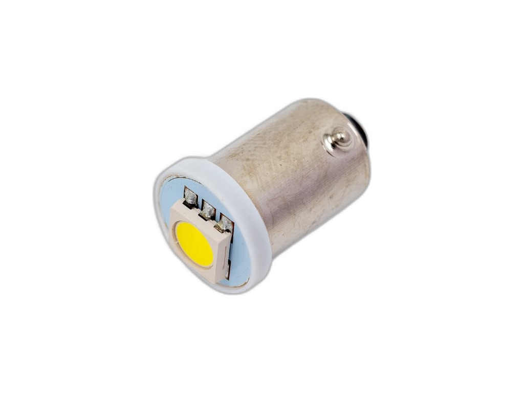 Автолампа диод T8,5(T4W) 12V 1 SMD диодов с цоколем BA9S 1-контактная конус, белая, габариты, номер min10 (S08201221) Skyway, артикул SBA9S-1SMD-5050 W — фото автозапчасти