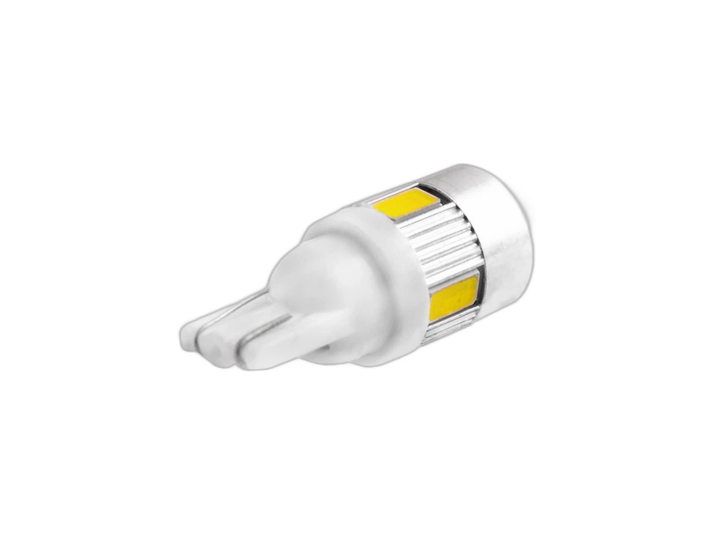 Автолампа диод T10 (W5W) 12V 6 SMD диодов 1-контактная белая, габариты, номер (S08201126) Skyway, артикул ST10-6SMD-5630 — фото автозапчасти