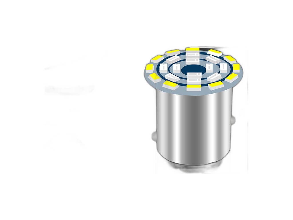 Автолампа диод T20(W21W) 12V 24 SMD диодов 2-контактная белая, габариты, стопы, к-т 2 шт (S08201197) Skyway, артикул ST20-1157-24SMD-3014 — фото автозапчасти