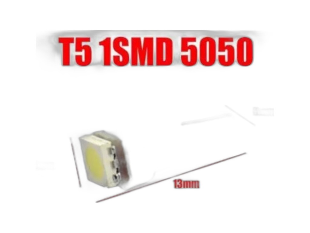 Автолампа диод T5(W1,2W) 12V 1 SMD диод без цоколя 1-контактная белая, панель min10 (S08201213) Skyway, артикул ST5-1SMD-5050-T5-1LE — фото автозапчасти