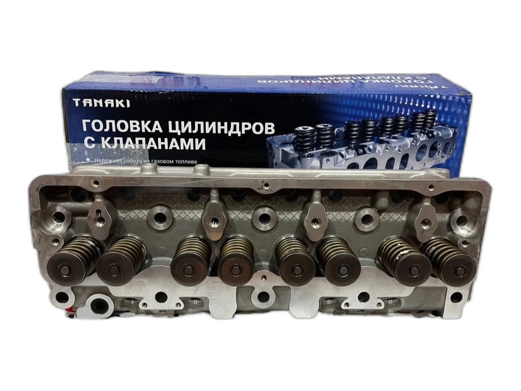 Головка блока цилиндров ГАЗель Бизнес, Соболь Бизнес дв.УМЗ 42167-70, 421647-70/71/72, Евро 3, с ГБО, в сб. с клапанами (4216.1003001-20, 4216.1003010-20) TANAKI, артикул TKG-1003010-66 — фото автозапчасти