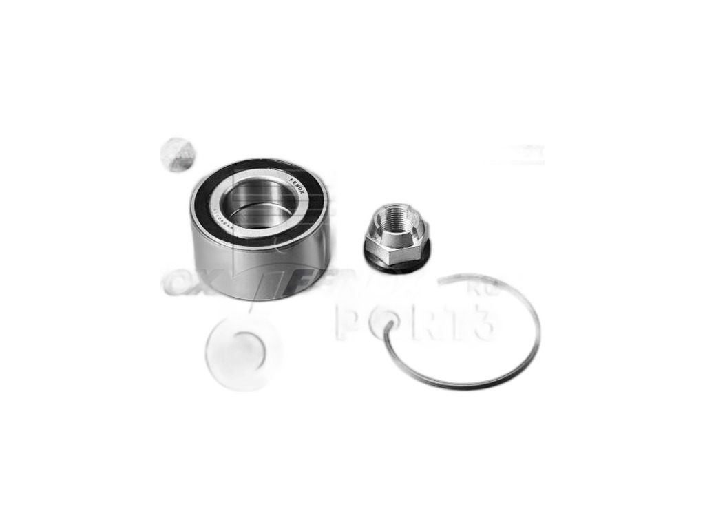 Подшипник 7700432405 ступицы LADA Vesta, X-Ray, передней, к-т=подшипник+гайка+упорное кольцо (40210-00Q1D, 77 01 464 049, 60 01 550 915) FENOX, Республика Беларусь, артикул WKB40119 — фото автозапчасти