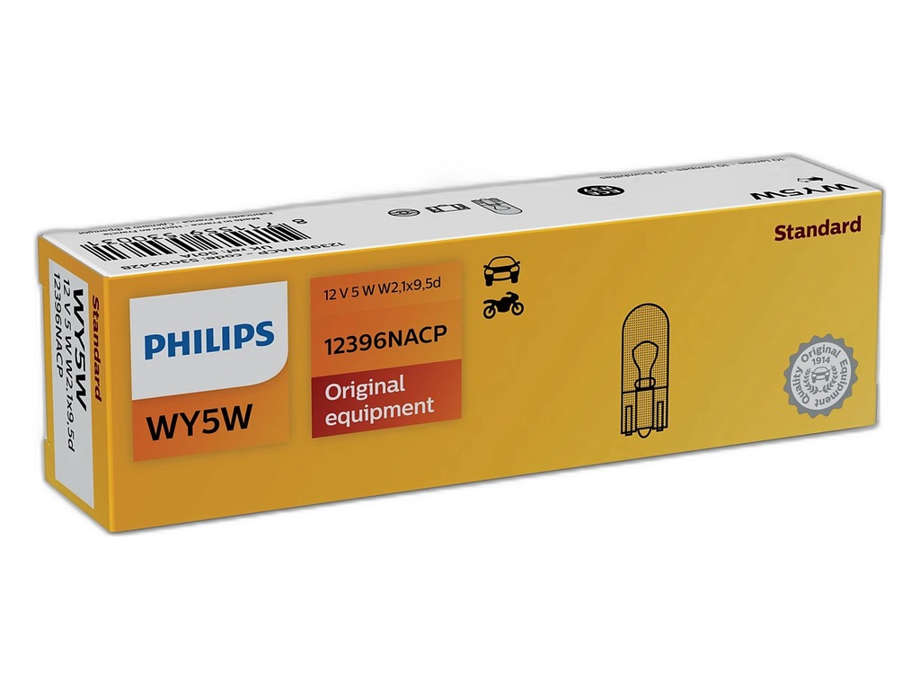 Лампа 12V WY5W габариты,поворотники безцокольная (желтая) Fagis, шт, артикул WY5W/12396NACP — фото автозапчасти