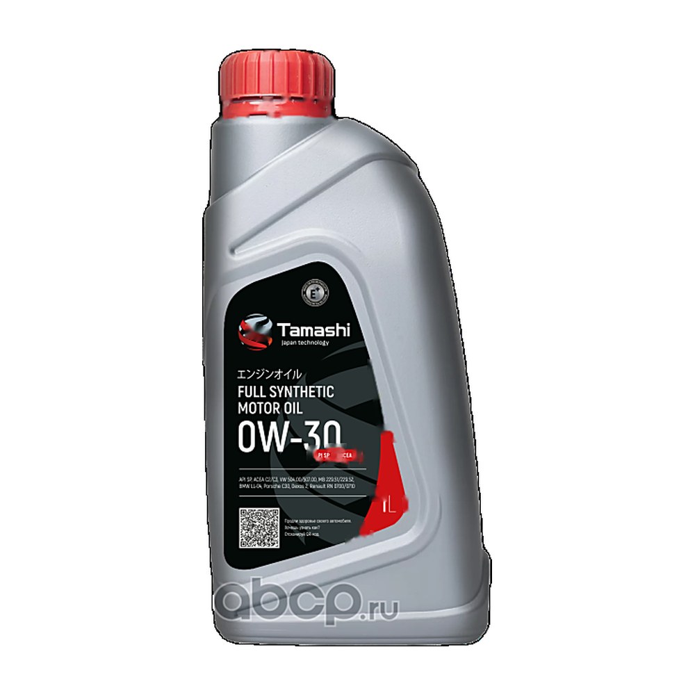 Масло 0W-30 синтетическое 1л (API SP/CF, ACEA С3). 0W30T091 "TAMASHI" — фото автозапчасти