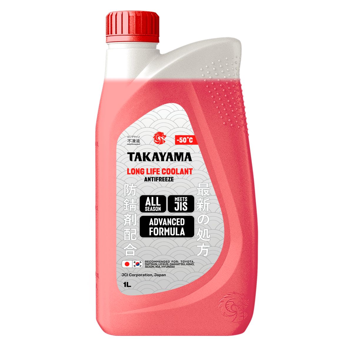 Охлаждающая жидкость Антифриз TAKAYAMA Long Life Coolant -50°C красный 1л, артикул 101636 — фото автозапчасти