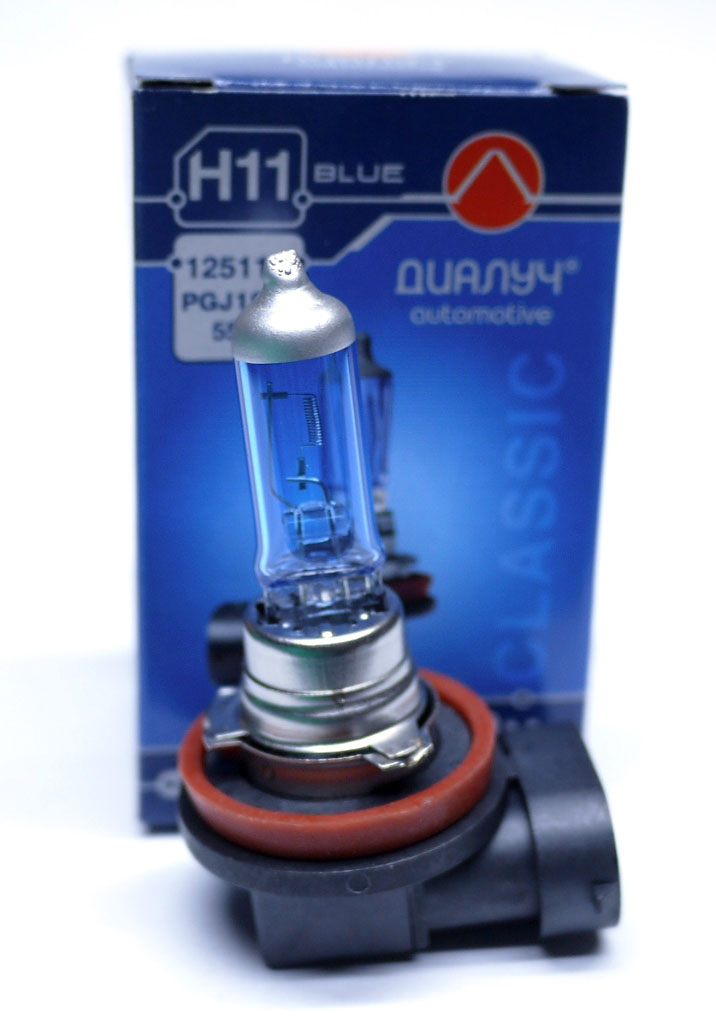 Лампа H11 12Vх55W голубая ДИАЛУЧ, артикул 12511 BLUE — фото автозапчасти