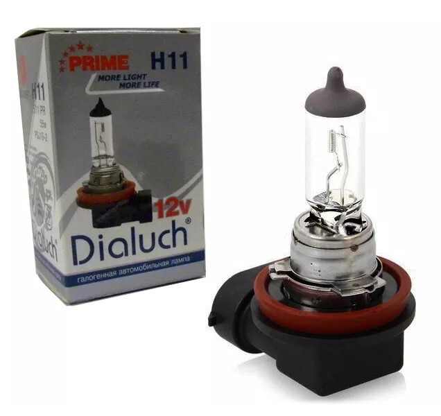 Лампа H11 12Vх55W +90% "PRIME MEGA ULTRA" (к-т 2шт) ДИАЛУЧ, артикул 12511 PR MU DUO — фото автозапчасти
