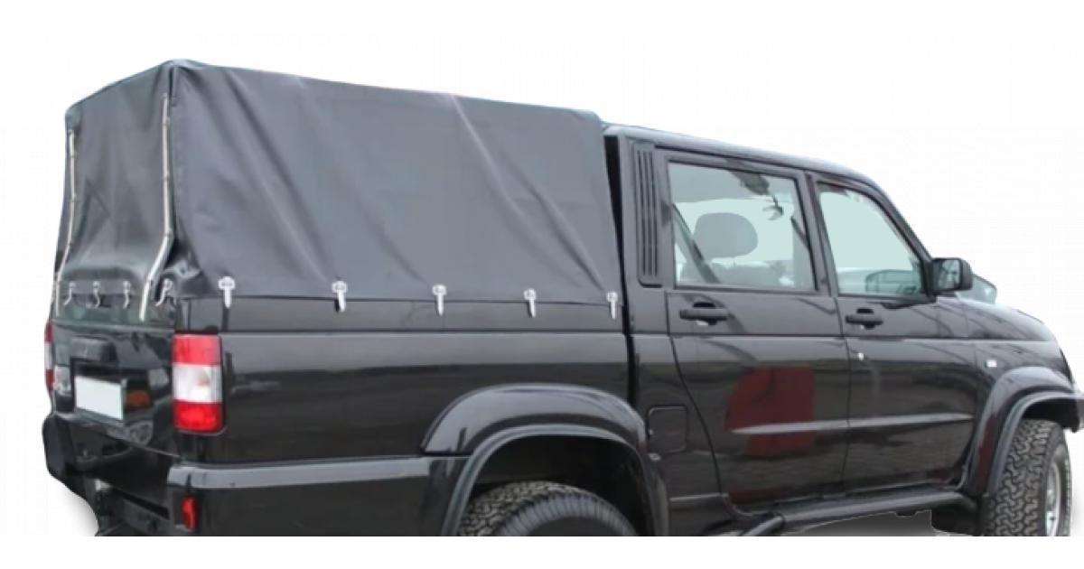 Тент УАЗ 2363 (Пикап), черный 700гр. 2363-8508010 "АВТОТЕКСТИЛЬ 73" г. Ульяновск, артикул 1254 — фото автозапчасти