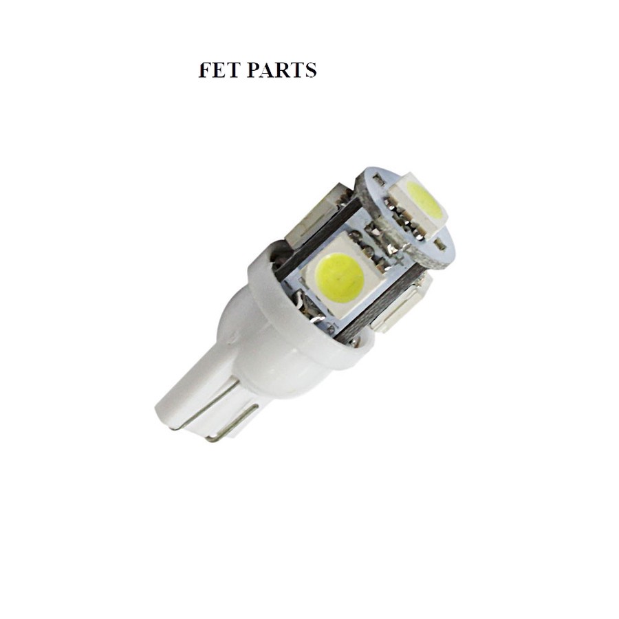 Автолампа W5W, 12V светодиод T10 5SMD (5050) W2.1x9.5d WHITE. 12T10-W\5SMD "МАЯК" — фото автозапчасти
