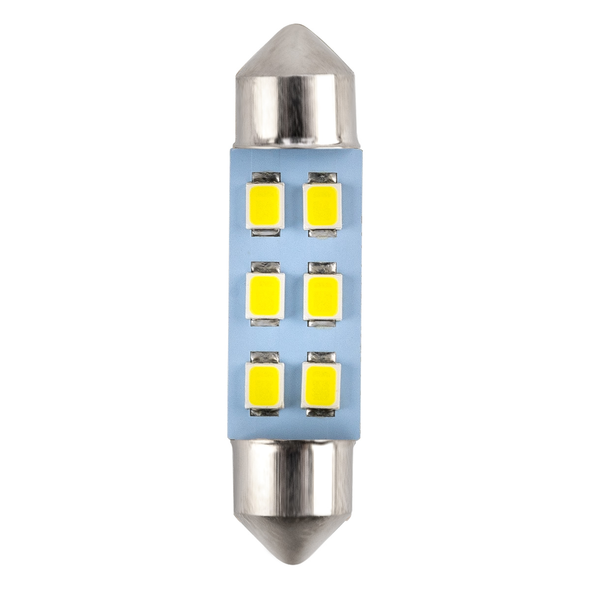Автолампа C5W, 12V светодиод T11x36 S8.5 6SMD (3528) WHITE. 12T11x36-W\6SMD "МАЯК" — фото автозапчасти