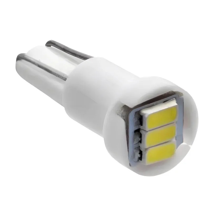 Автолампа W1.2W, 12V светодиод T5 3SMD (3014) W2.0x4.6d BLUE. 12T5-B\3SMD3014 "МАЯК" — фото автозапчасти
