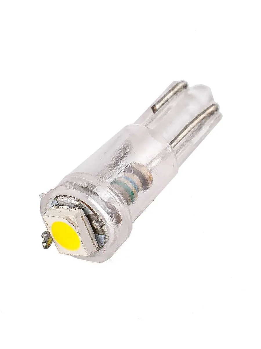 Автолампа T1.2W, 12V светодиод T5 1SMD с патроном BAX8.7D WHITE. 12T5\P8,7-W\1SMD "МАЯК" — фото автозапчасти