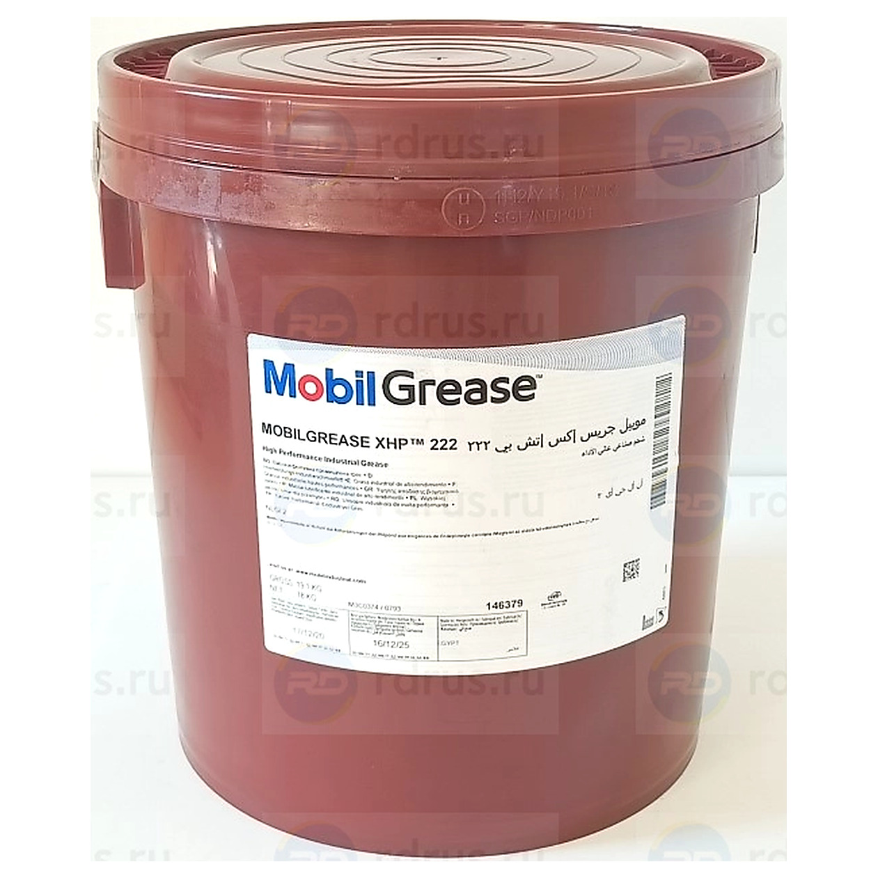 Смазка пластичная Mobil Grease XHP 222 литиевая многоцелевая 18 кг, артикул 146379 — фото автозапчасти