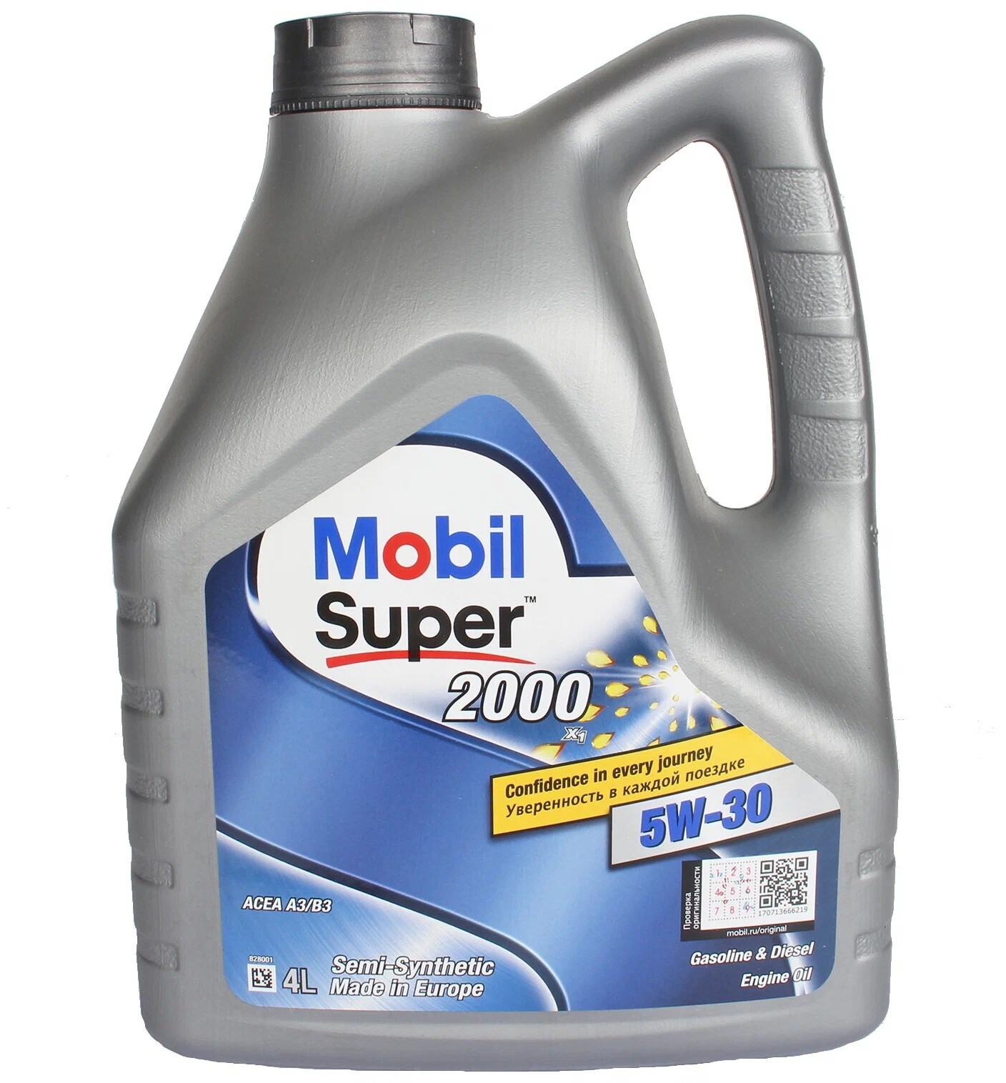 Масло моторное Mobil Super 2000 XE 5W-30 SN+, C2 п/синтетика 1 л, артикул 156169 — фото автозапчасти