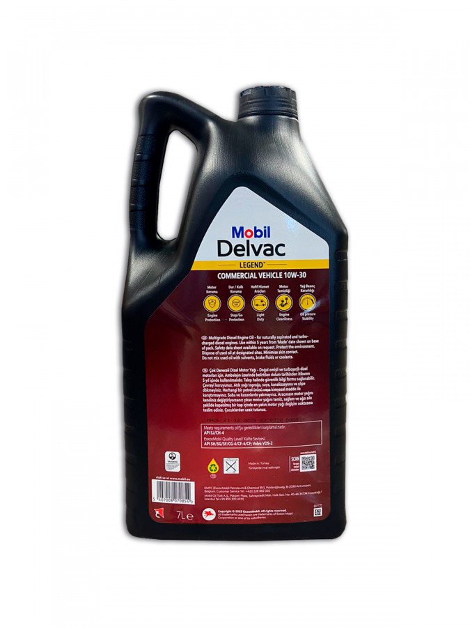 Масло моторное Mobil Delvac Legend Commercial Vehicle 10W-30 п/синтетика 7 л, артикул 157364 — фото автозапчасти