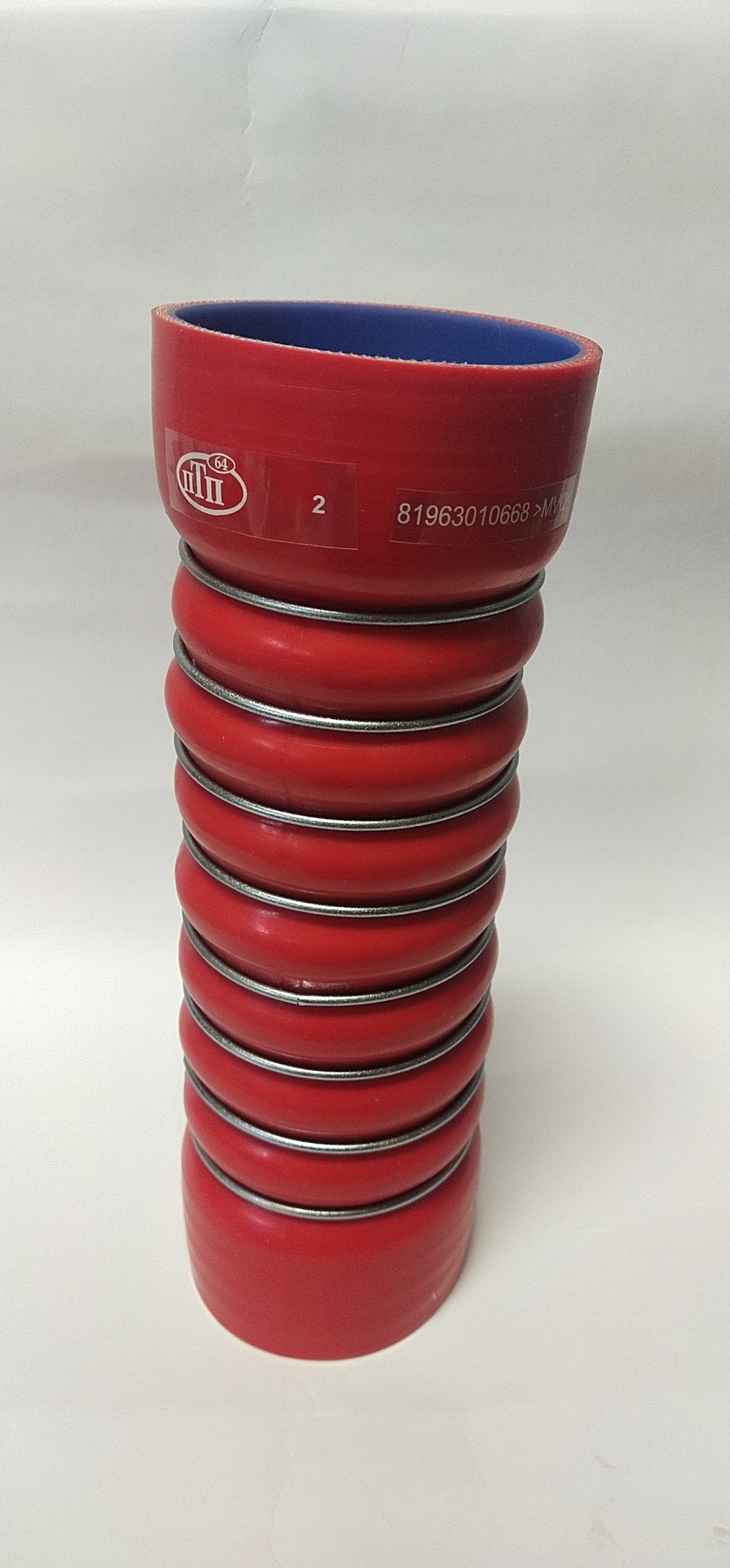 Патрубок интеркулера MAN, (D=90 mm, L=290 mm), (MVQ). 81963010668 "ROSTECO", артикул 21384 — фото автозапчасти
