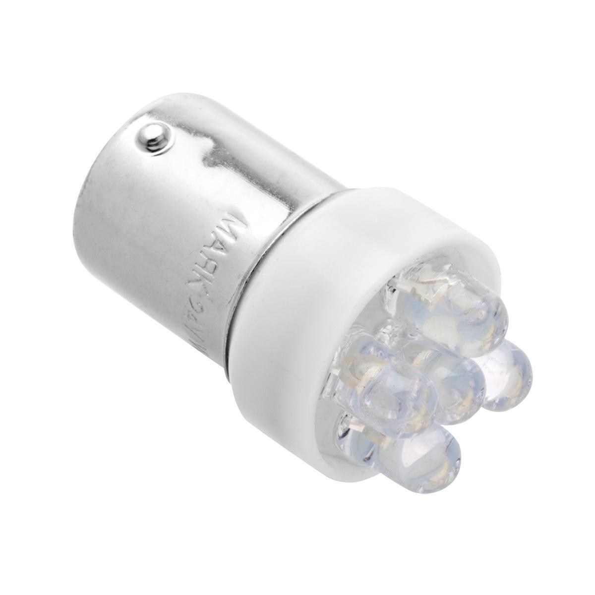 Автолампа R5W, 24V светодиод T15 9LED BA15s WHITE. 24T15-W\9LED "МАЯК" — фото автозапчасти
