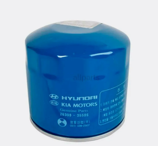 Фильтр масляный HYUNDAI, KIA, HONDA, MAZDA, MITSUBISHI, NISSAN, ISUZU, SUZUKI, SUBARU, BYD, FORD, OPEL, GM, GREAT WALL, YANMAR, KUBOTA, AIRMAN, DOOSAN, JOHN DEERE, NEW HOLLAND HYUNDAI/KIA, артикул 26300-35505 — фото автозапчасти