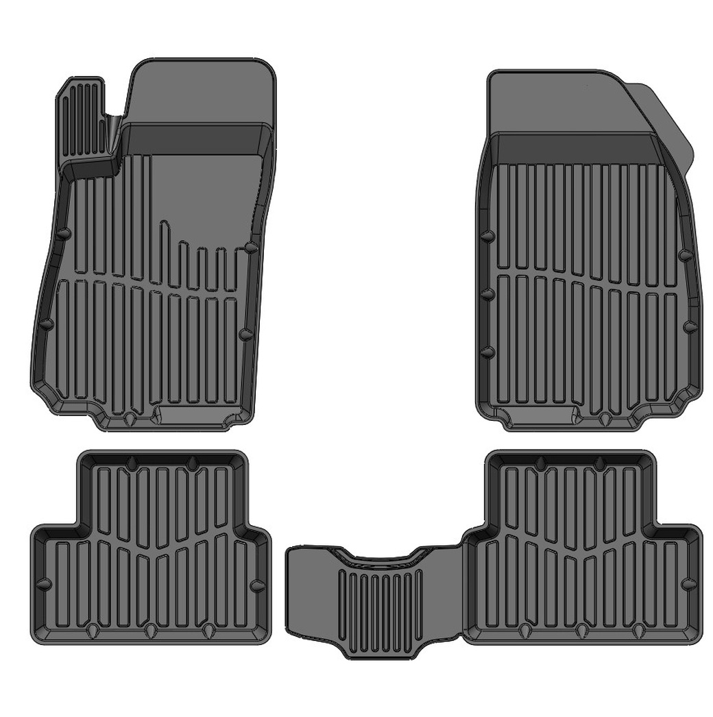 Коврики пола KIA Sorento Prime (2014-) 3D LUX (к-т 3 шт) SRTK, артикул 3D.KI.SOR.PR.14G.02X88 — фото автозапчасти