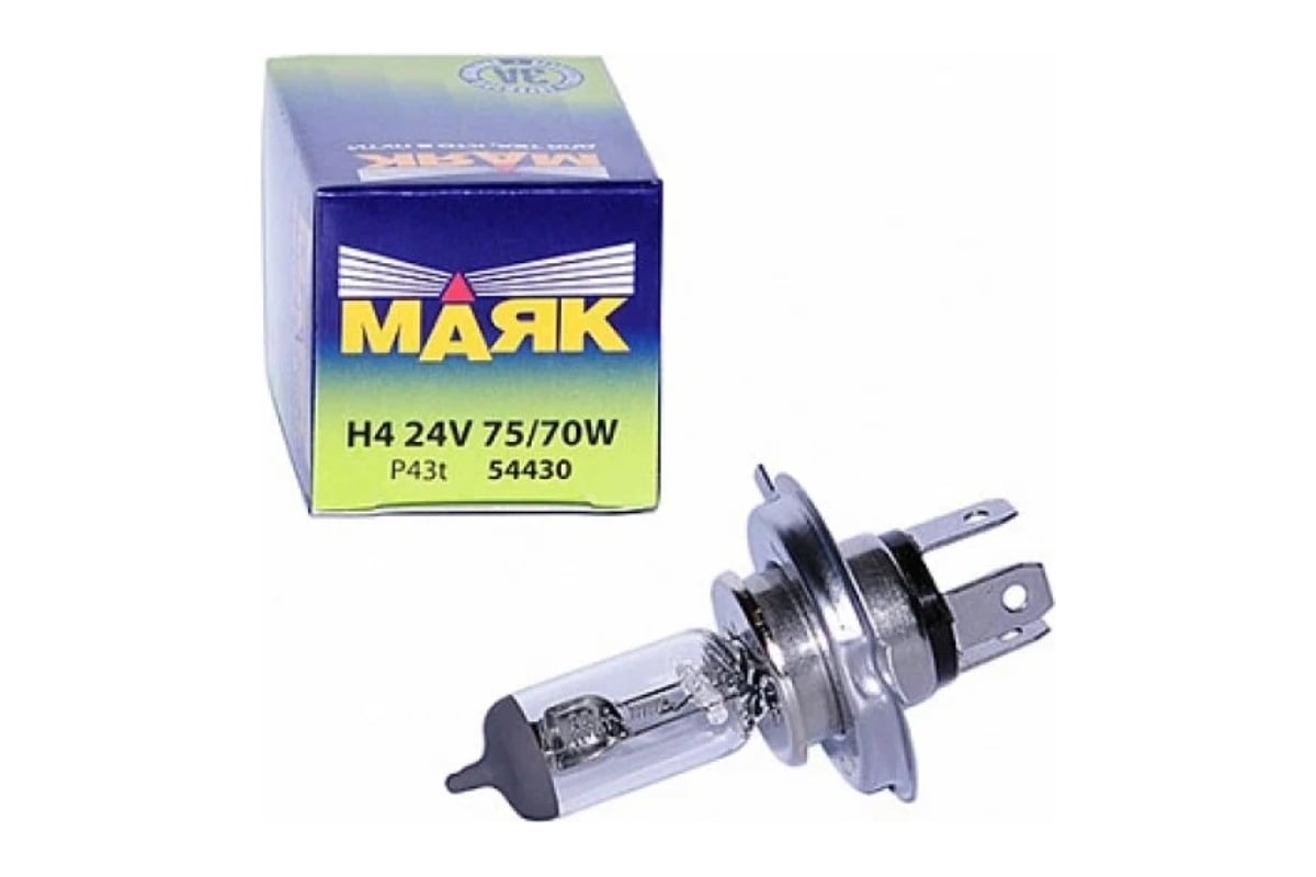 Автолампа H4, 24V 75/70W, цоколь P43t. 54430 "МАЯК" — фото автозапчасти
