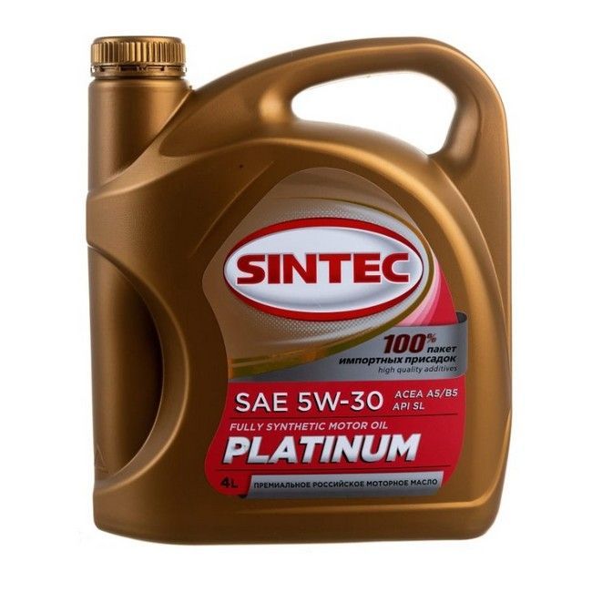 Масло моторное Sintec Platinum 7000 5W-30 SL/CF, А5/B5 синтетика 4 л, артикул 600158 — фото автозапчасти
